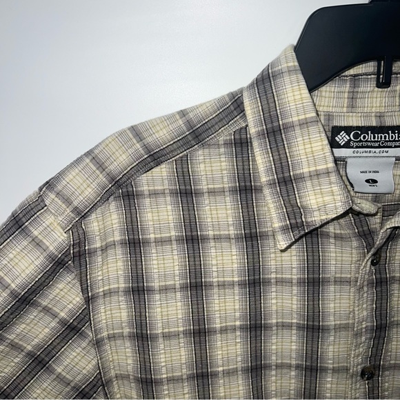 Columbia Button Up Adult Large Mens Multicolor Short Sleeve 100% Cotton Shirt - Picture 5 of 15